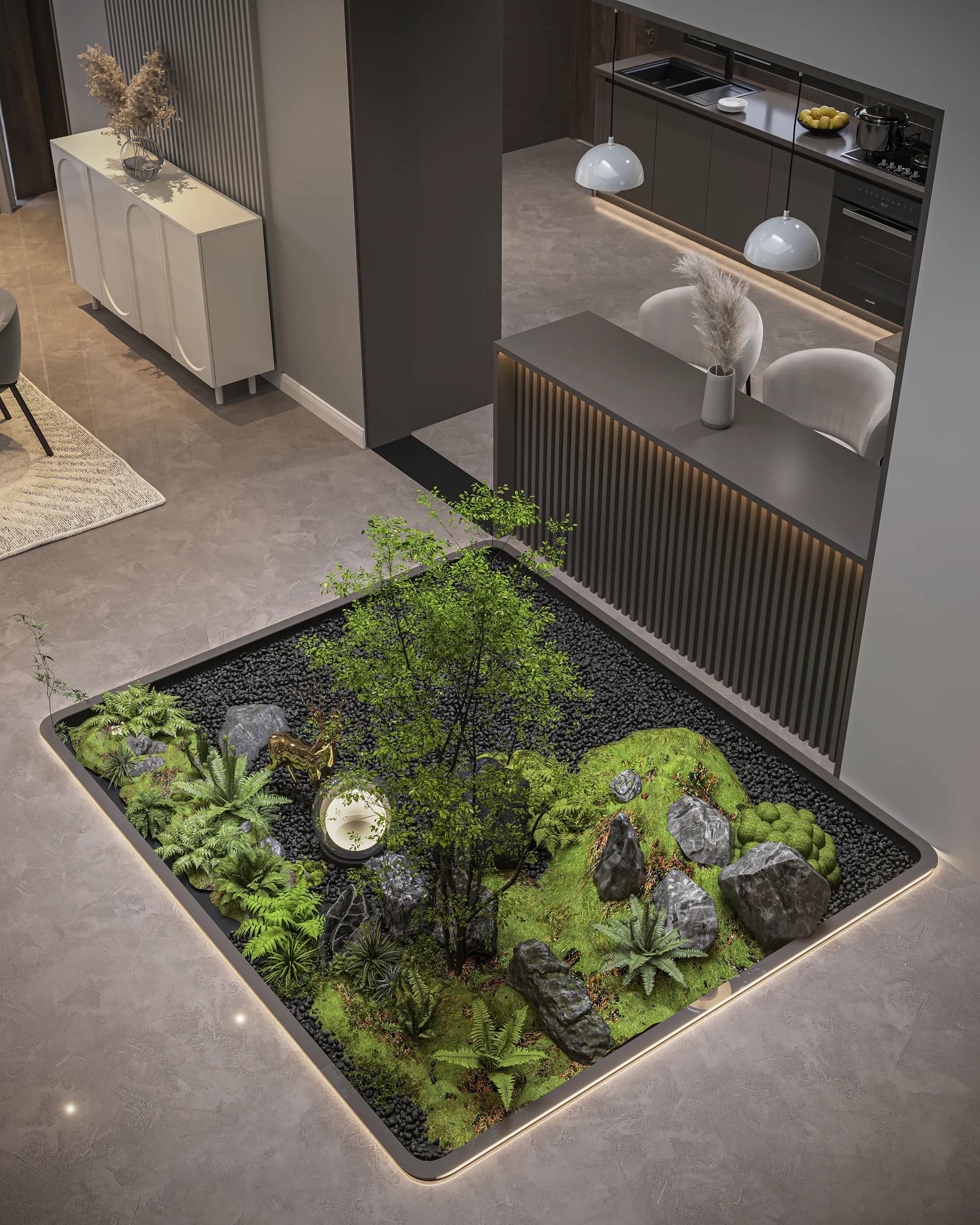 Double-height atrium